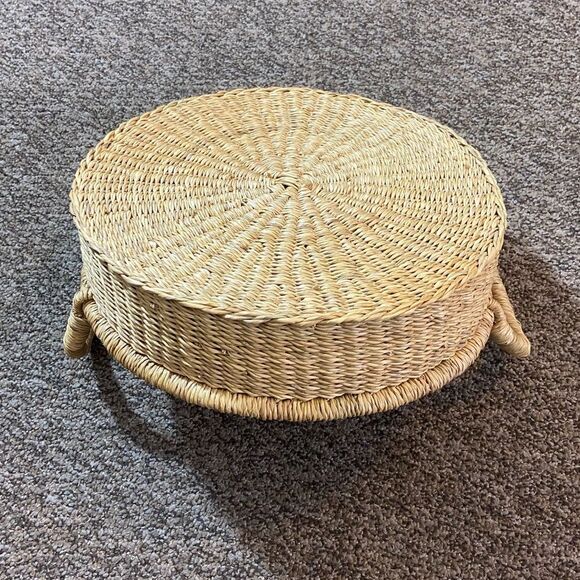 Set 3 Wooden Bamboo Basket With
 Handle - Picture 14 of 16